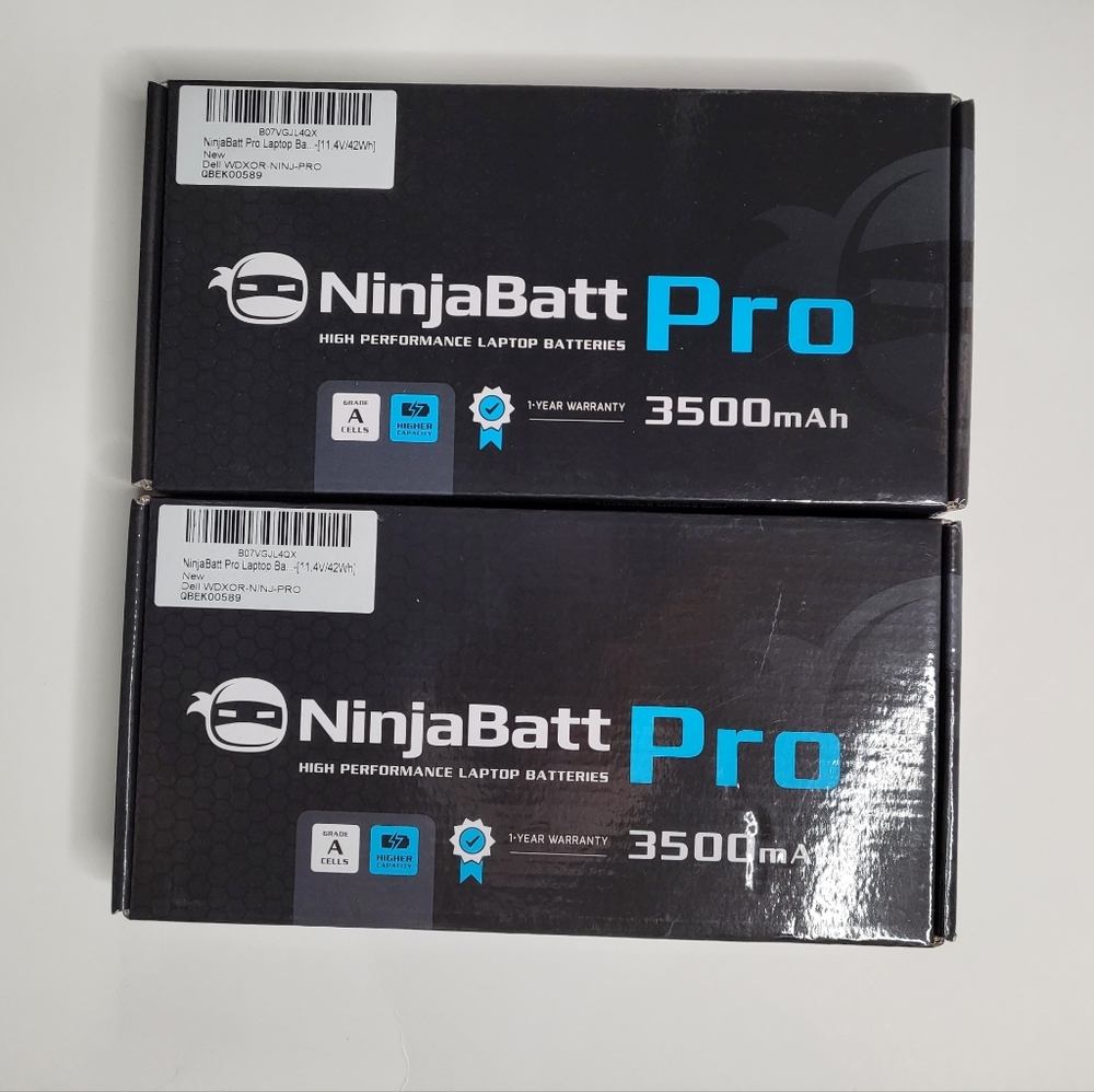 NWT NinjaBatt Pro Laptop Battery for HP 3500 Watts (2 Pack)